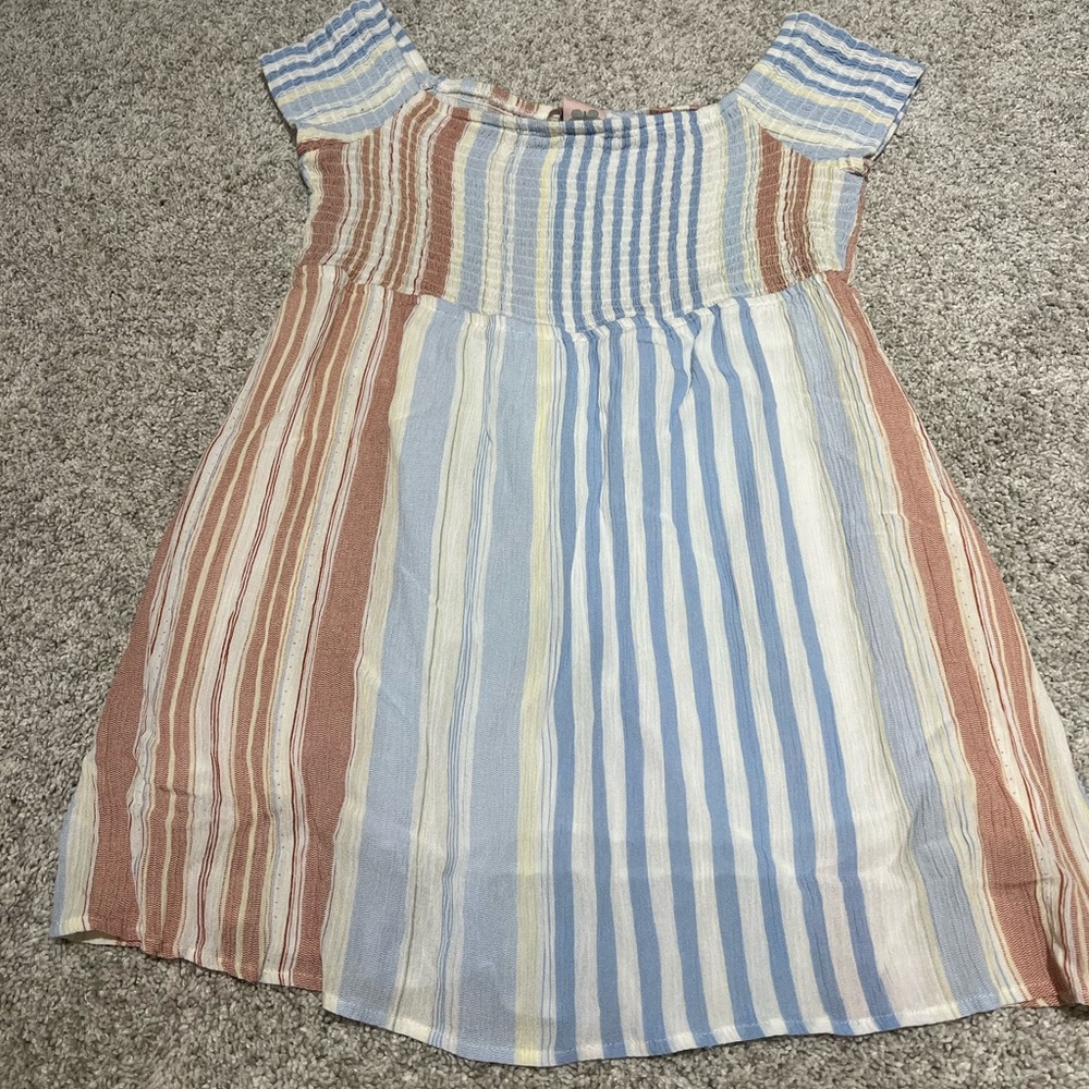 Girls Colorful Striped Mini Dress
